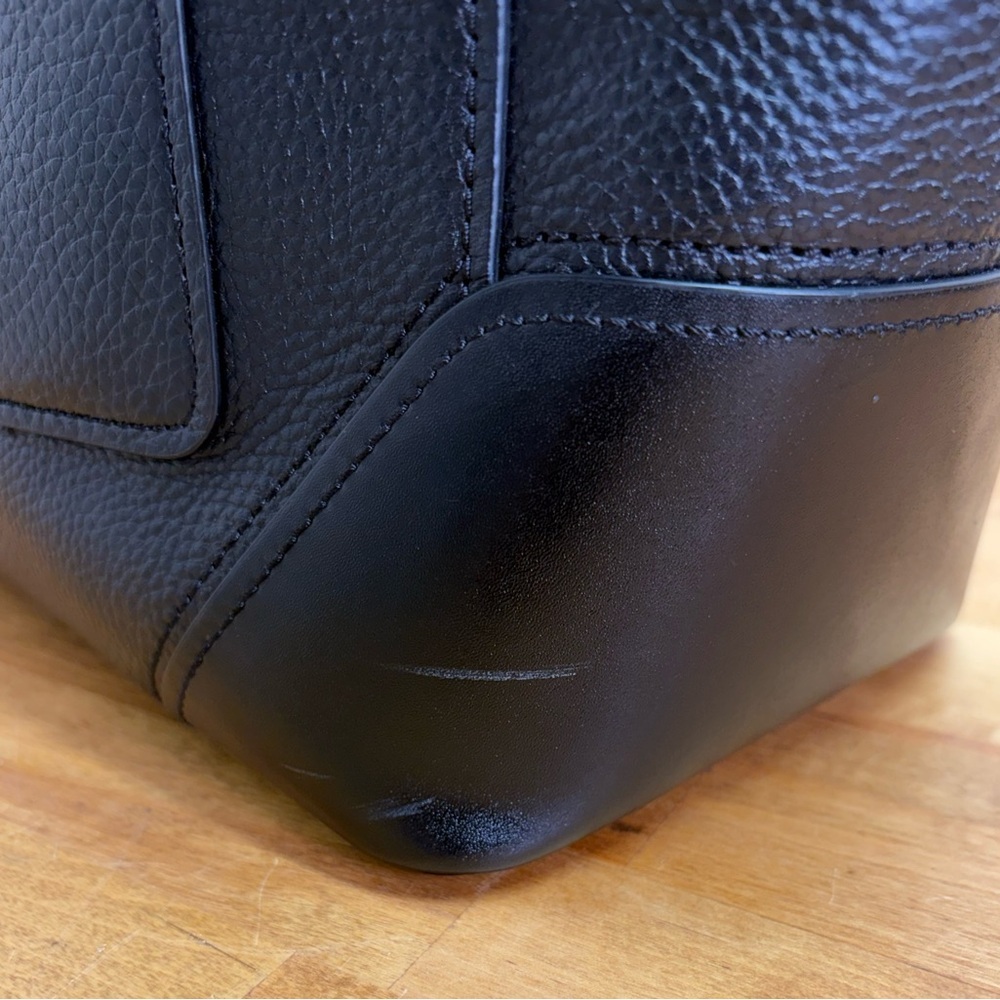 Michael Kors Black Pebbled Leather Bedford Medium Pocket Tote Bag - Picture 10 of 13